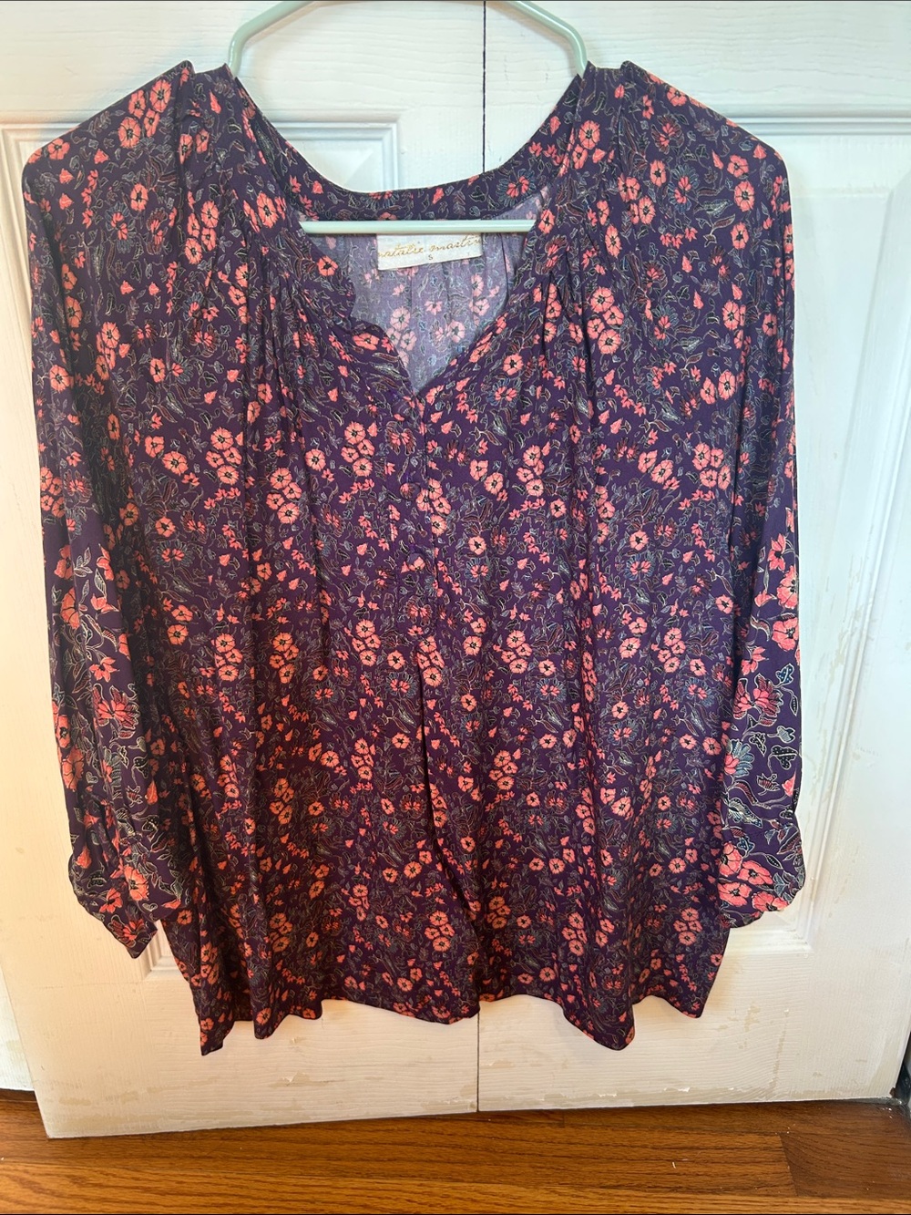 Natalie Martin Navy Tunic with Pink Floral